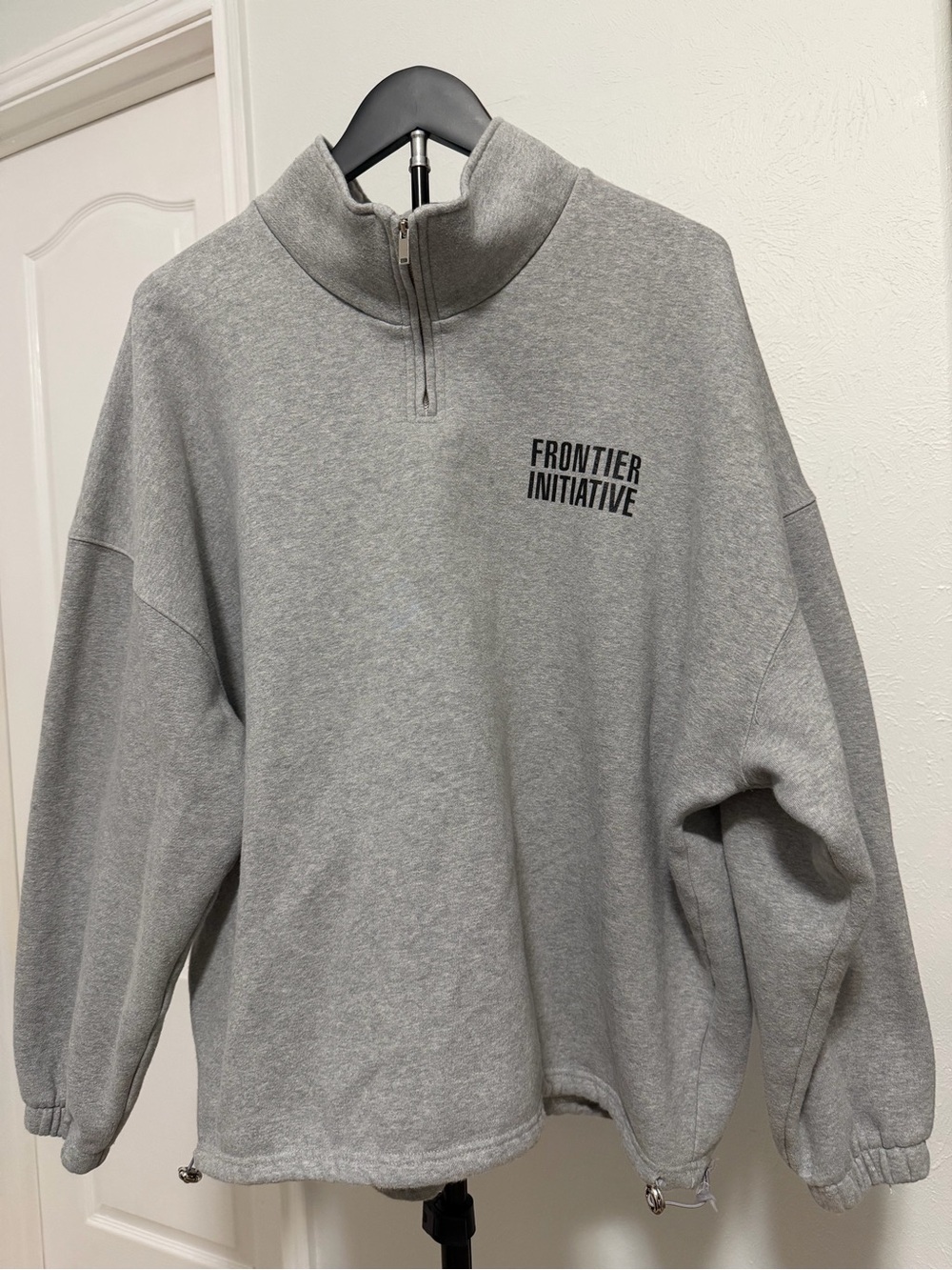 Ing Light Gray Quarter-Zip Pullover with Chest Logo